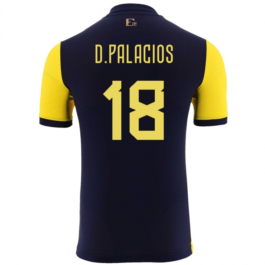 Niño Fútbol Camiseta Ecuador Diego Palacios #18 Amarillo 1ª Equipación 24-26 Perú