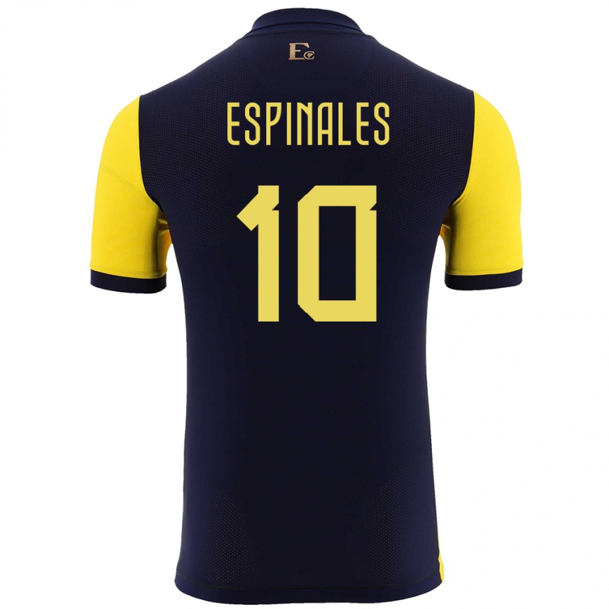 Niño Fútbol Camiseta Ecuador Joselyn Espinales #10 Amarillo 1ª Equipación 24-26 Perú