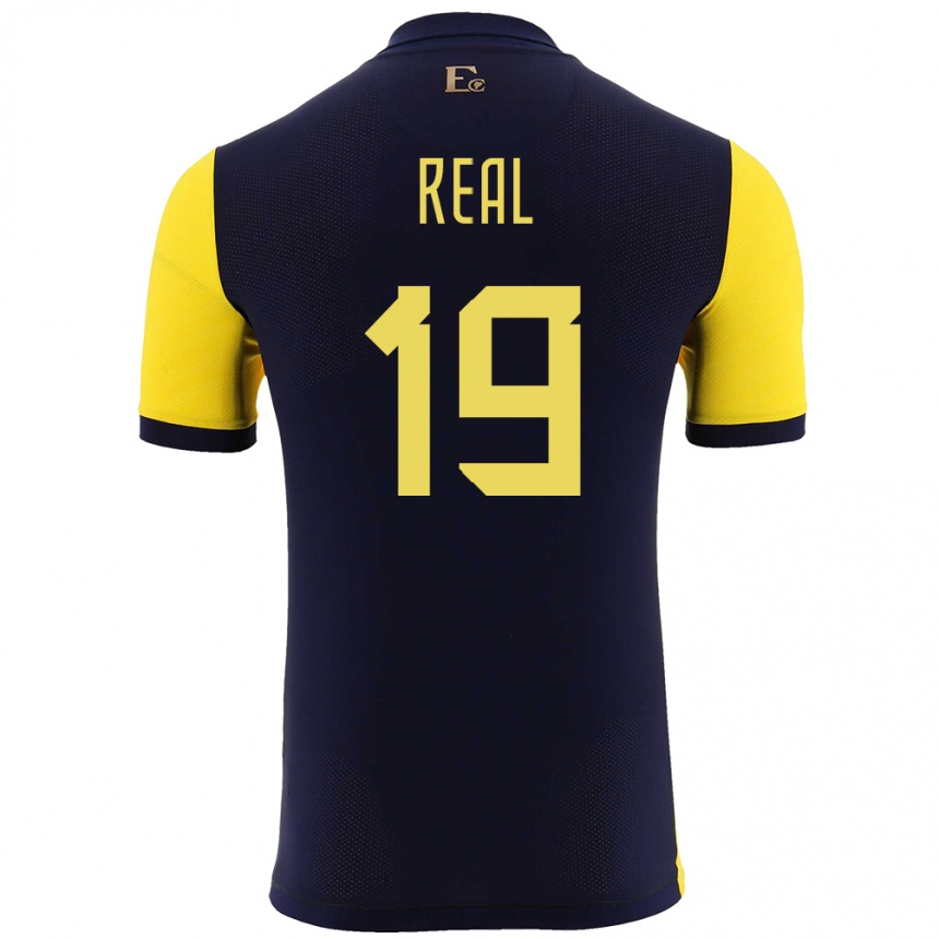 Niño Fútbol Camiseta Ecuador Kerlly Real #19 Amarillo 1ª Equipación 24-26 Perú