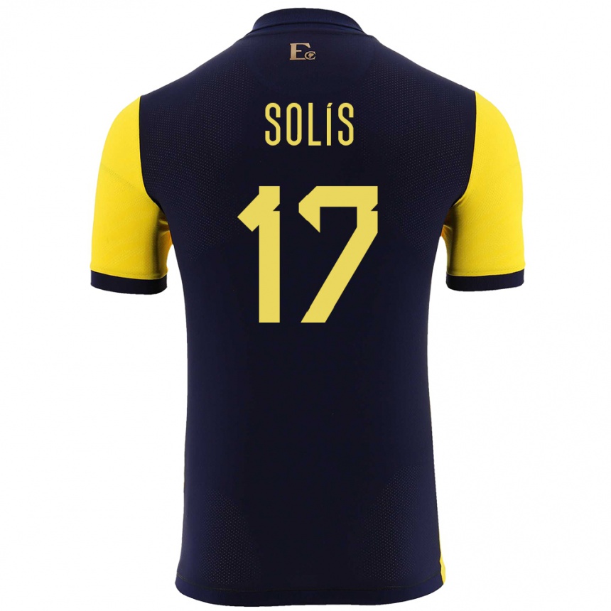 Niño Fútbol Camiseta Ecuador Mathias Solis #17 Amarillo 1ª Equipación 24-26 Perú