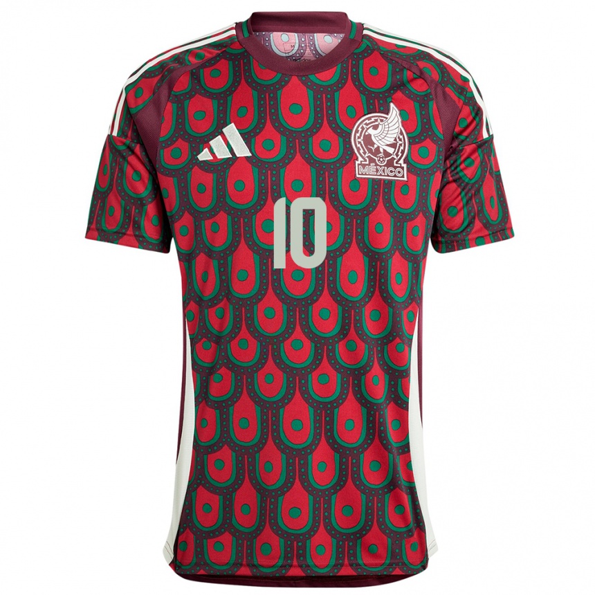 Niño Fútbol Camiseta México Karel Campos #10 Granate 1ª Equipación 24-26 Perú