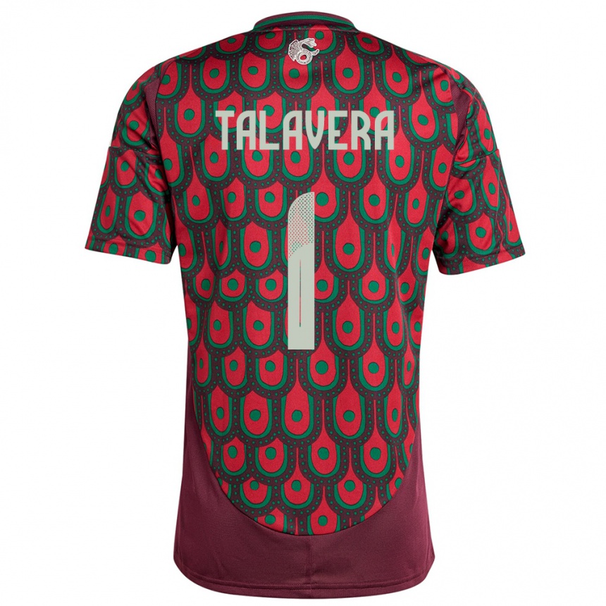 Niño Fútbol Camiseta México Alfredo Talavera #1 Granate 1ª Equipación 24-26 Perú