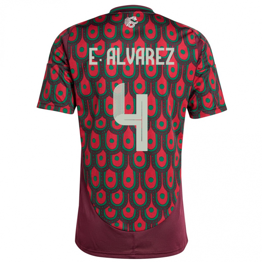 Niño Fútbol Camiseta México Edson Alvarez #4 Granate 1ª Equipación 24-26 Perú