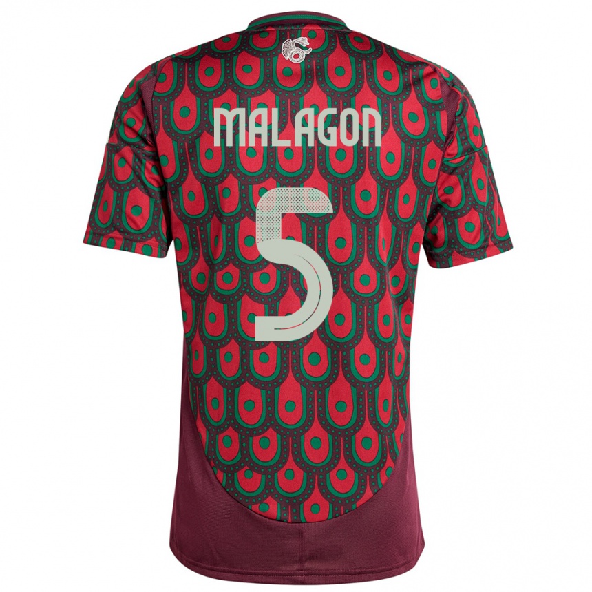 Niño Fútbol Camiseta México Luis Malagon #5 Granate 1ª Equipación 24-26 Perú