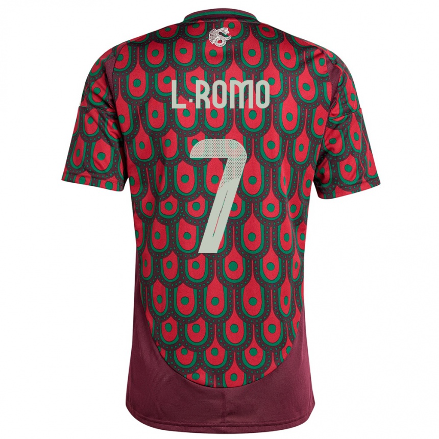 Niño Fútbol Camiseta México Luis Romo #7 Granate 1ª Equipación 24-26 Perú