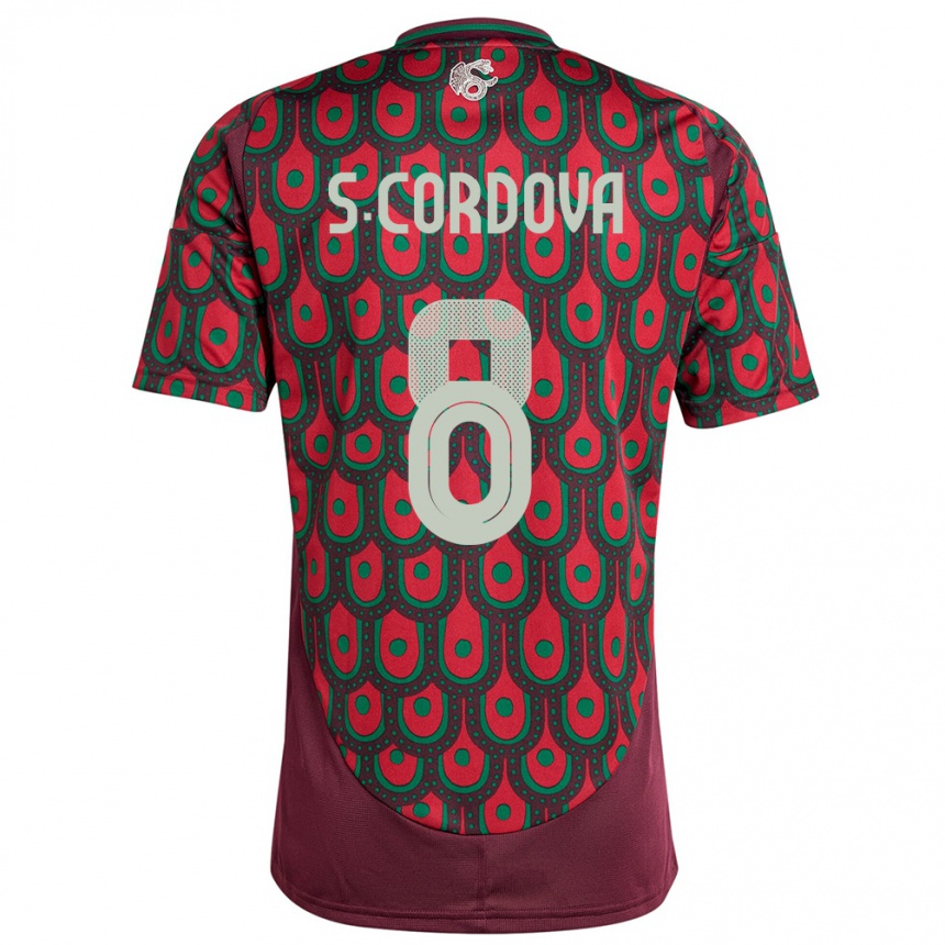 Niño Fútbol Camiseta México Sebastian Cordova #8 Granate 1ª Equipación 24-26 Perú