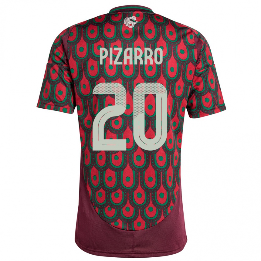 Niño Fútbol Camiseta México Rodolfo Pizarro #20 Granate 1ª Equipación 24-26 Perú