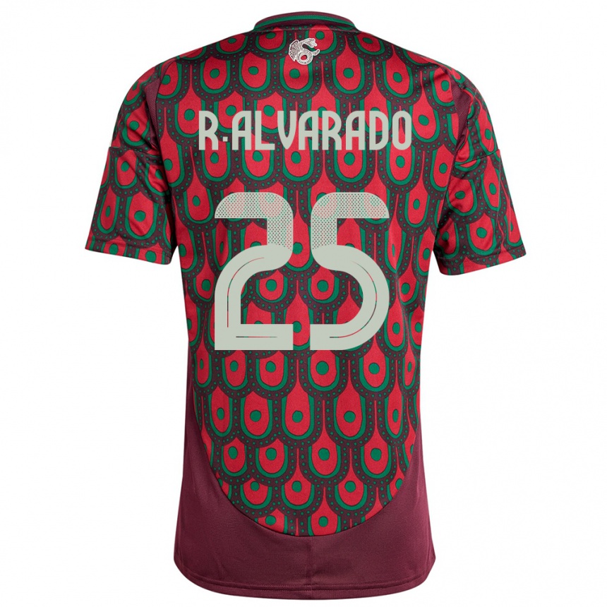 Niño Fútbol Camiseta México Roberto Alvarado #25 Granate 1ª Equipación 24-26 Perú