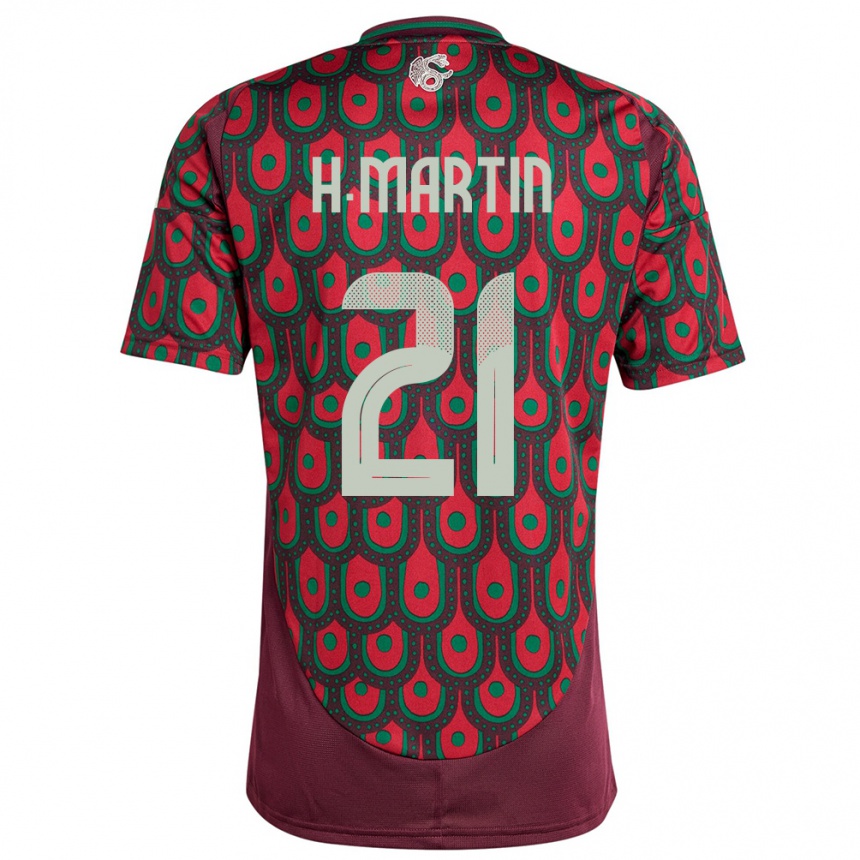 Niño Fútbol Camiseta México Henry Martin #21 Granate 1ª Equipación 24-26 Perú