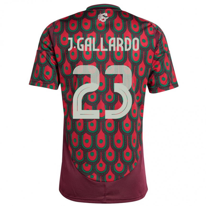 Niño Fútbol Camiseta México Jesus Gallardo #23 Granate 1ª Equipación 24-26 Perú