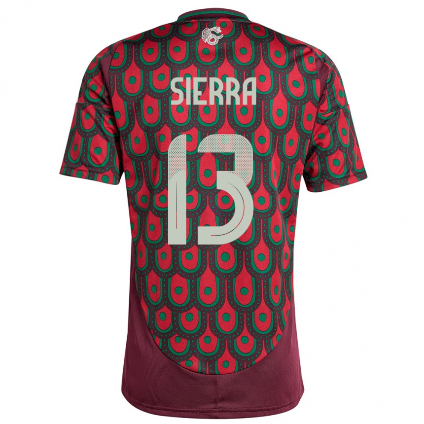 Niño Fútbol Camiseta México Bianca Sierra #13 Granate 1ª Equipación 24-26 Perú