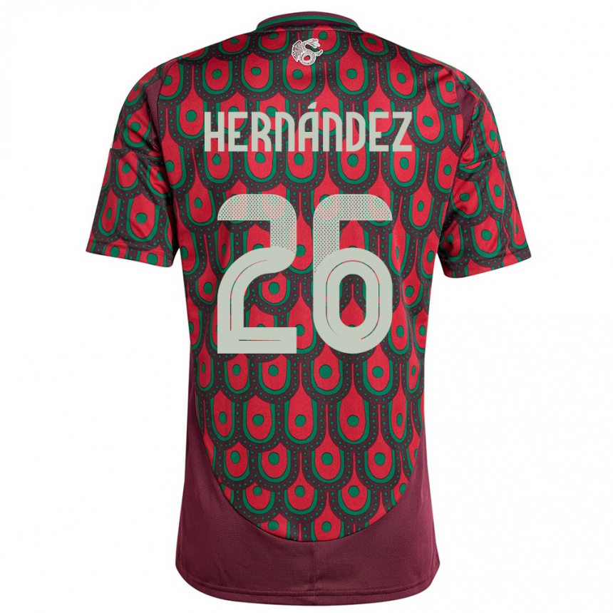 Niño Fútbol Camiseta México Nicolette Hernandez #26 Granate 1ª Equipación 24-26 Perú