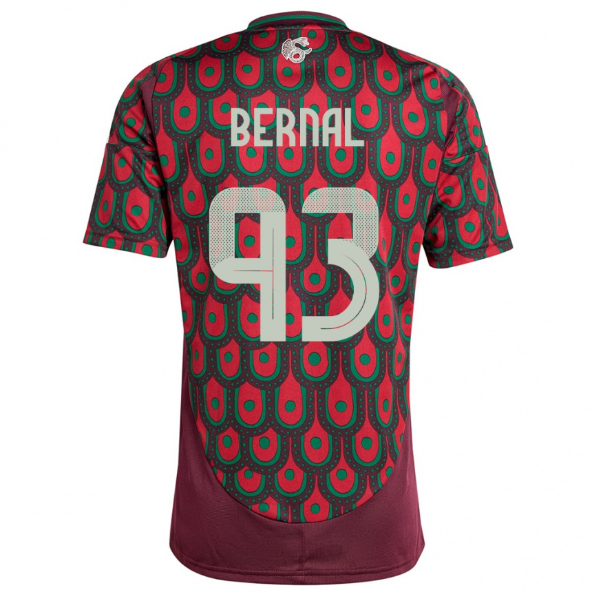 Niño Fútbol Camiseta México Rebeca Bernal #93 Granate 1ª Equipación 24-26 Perú