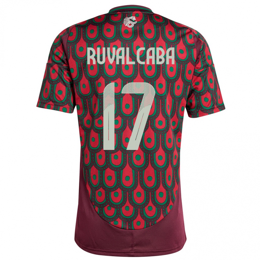 Niño Fútbol Camiseta México Jorge Ruvalcaba #17 Granate 1ª Equipación 24-26 Perú