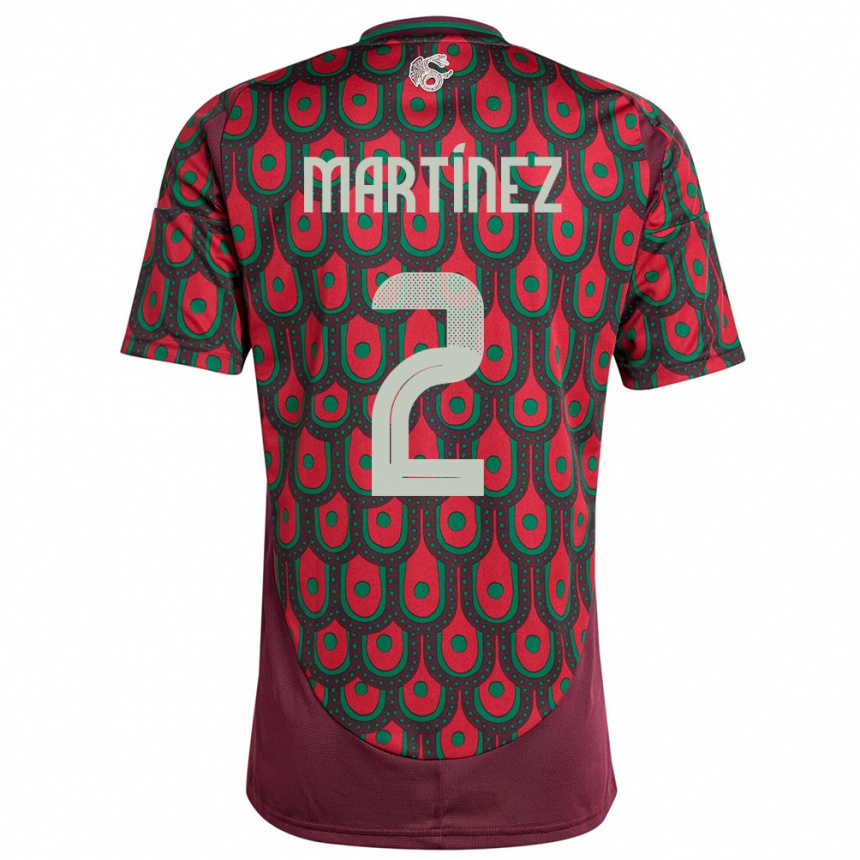 Niño Fútbol Camiseta México Emilio Martinez #2 Granate 1ª Equipación 24-26 Perú