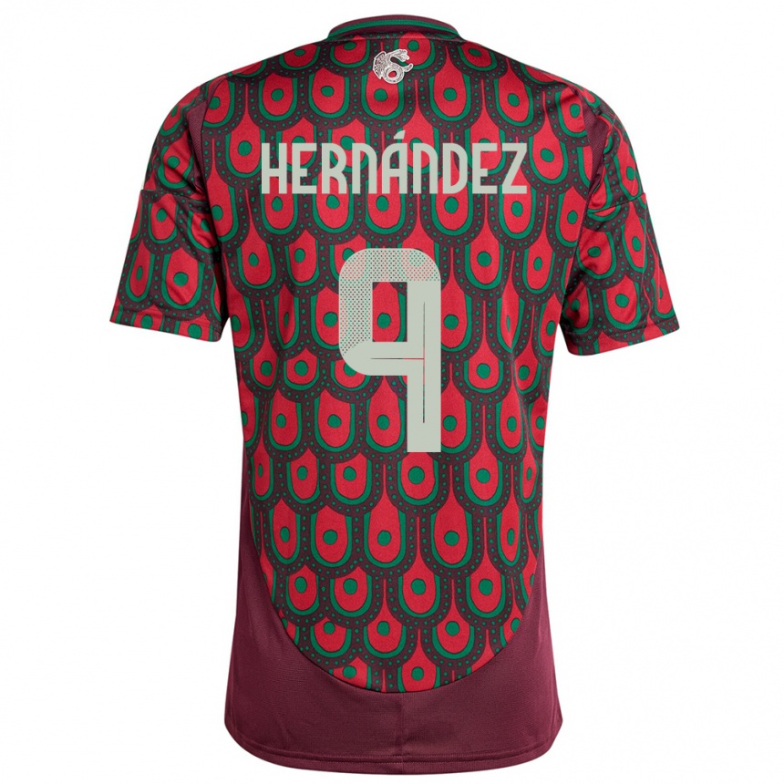 Niño Fútbol Camiseta México Jesus Hernandez #9 Granate 1ª Equipación 24-26 Perú