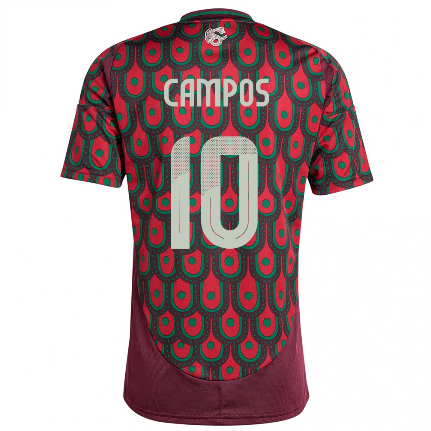 Niño Fútbol Camiseta México Karel Campos #10 Granate 1ª Equipación 24-26 Perú