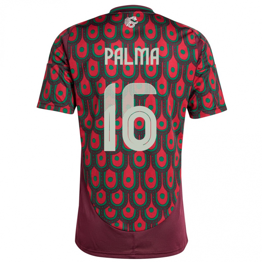 Niño Fútbol Camiseta México Rafael Palma #16 Granate 1ª Equipación 24-26 Perú