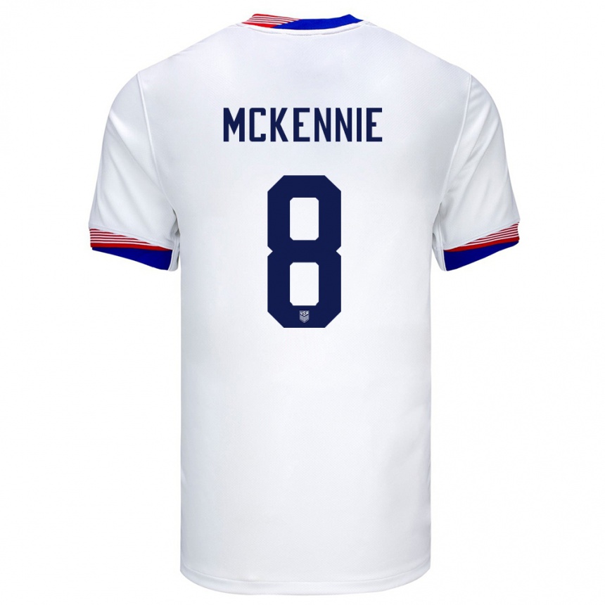 Niño Fútbol Camiseta Estados Unidos Weston Mckennie #8 Blanco 1ª Equipación 24-26 Perú