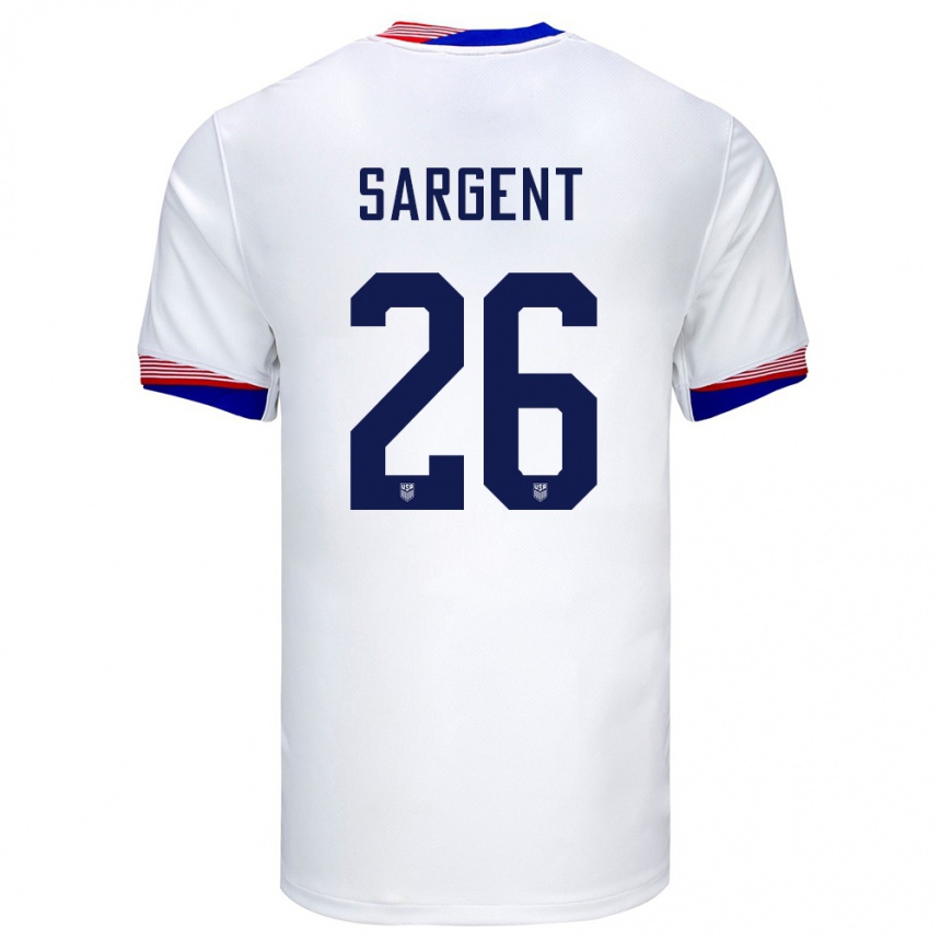 Niño Fútbol Camiseta Estados Unidos Josh Sargent #26 Blanco 1ª Equipación 24-26 Perú