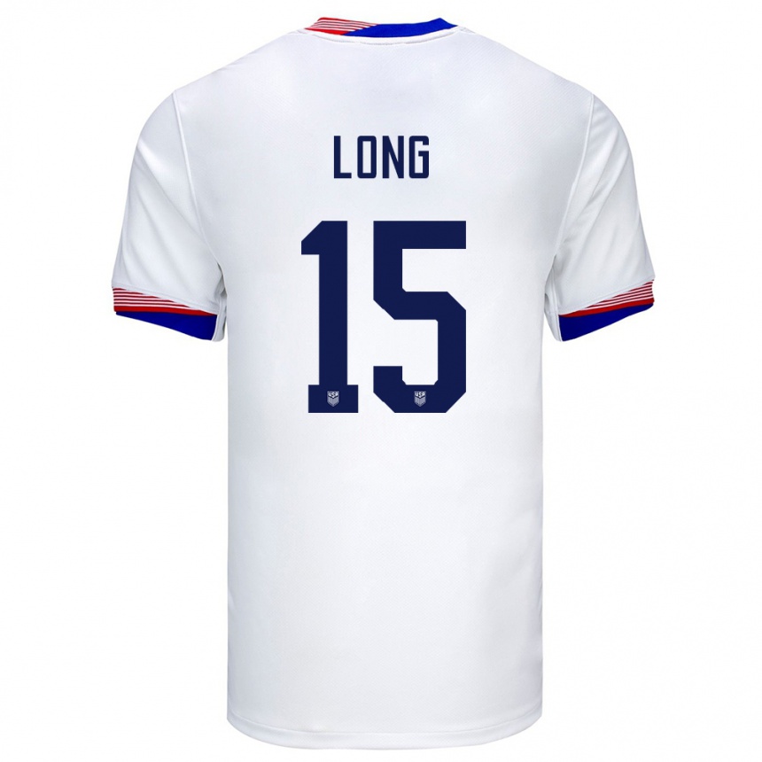 Niño Fútbol Camiseta Estados Unidos Aaron Long #15 Blanco 1ª Equipación 24-26 Perú