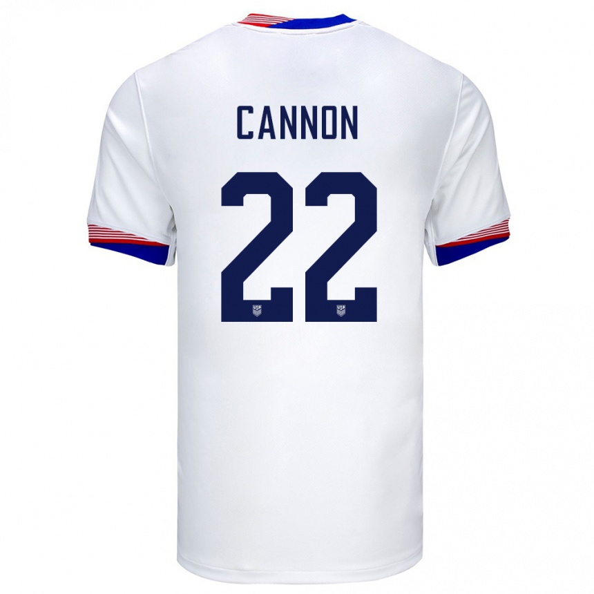 Niño Fútbol Camiseta Estados Unidos Reggie Cannon #22 Blanco 1ª Equipación 24-26 Perú