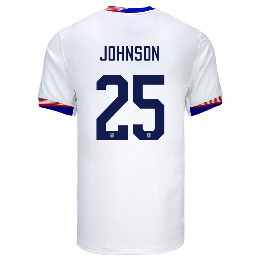 Niño Fútbol Camiseta Estados Unidos Sean Johnson #25 Blanco 1ª Equipación 24-26 Perú