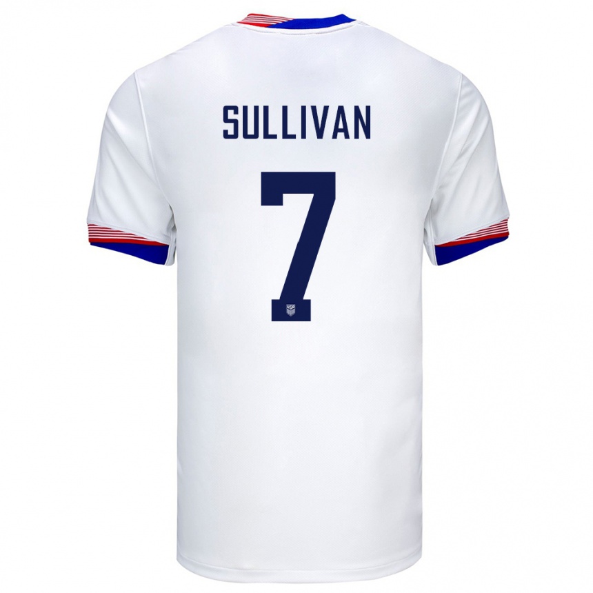 Niño Fútbol Camiseta Estados Unidos Quinn Sullivan #7 Blanco 1ª Equipación 24-26 Perú