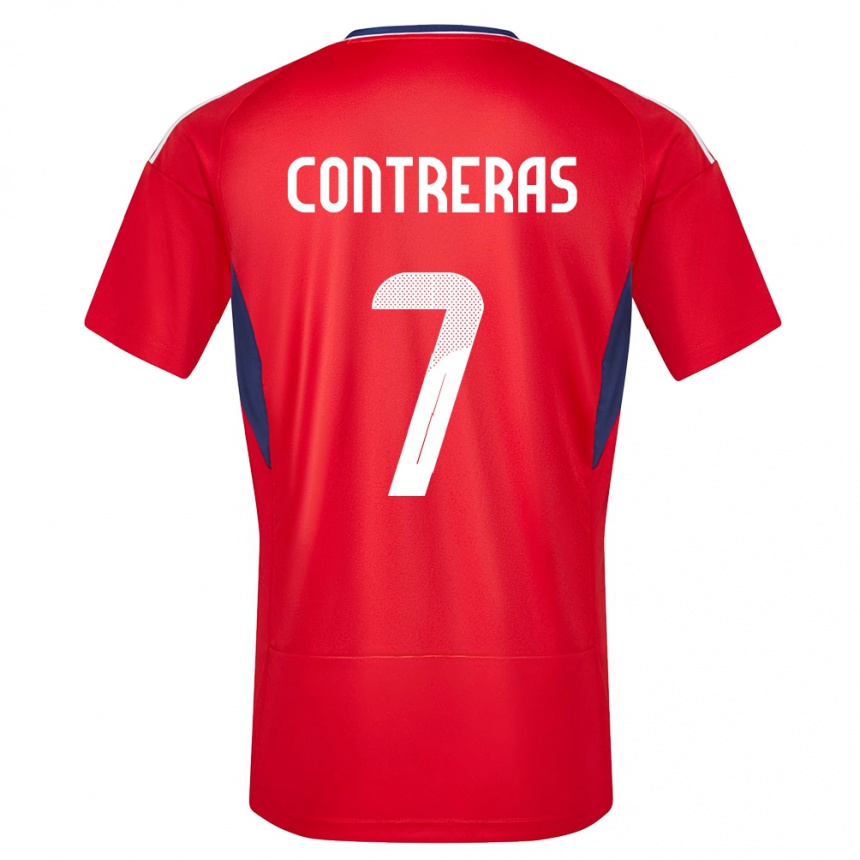 Niño Fútbol Camiseta Costa Rica Anthony Contreras #7 Rojo 1ª Equipación 24-26 Perú