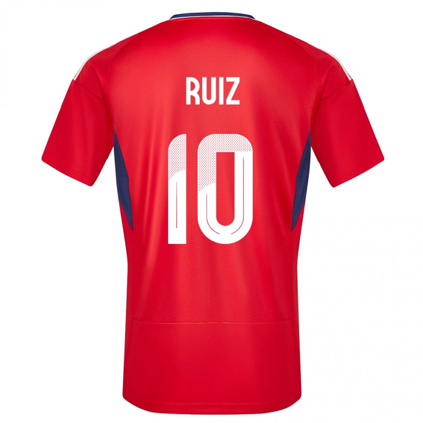 Niño Fútbol Camiseta Costa Rica Bryan Ruiz #10 Rojo 1ª Equipación 24-26 Perú