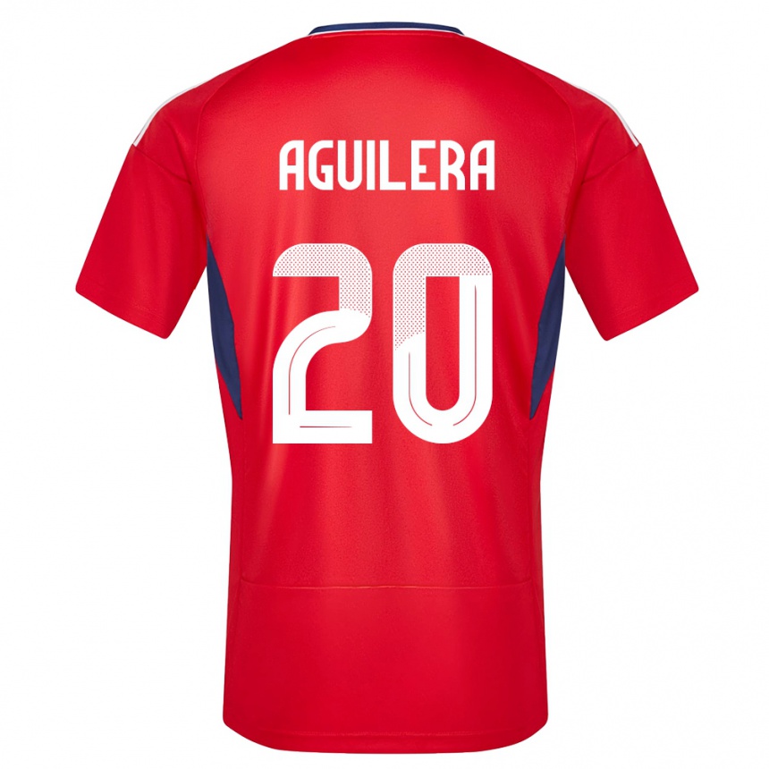 Niño Fútbol Camiseta Costa Rica Brandon Aguilera #20 Rojo 1ª Equipación 24-26 Perú