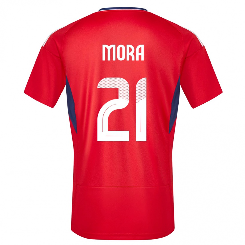 Niño Fútbol Camiseta Costa Rica Carlos Mora #21 Rojo 1ª Equipación 24-26 Perú