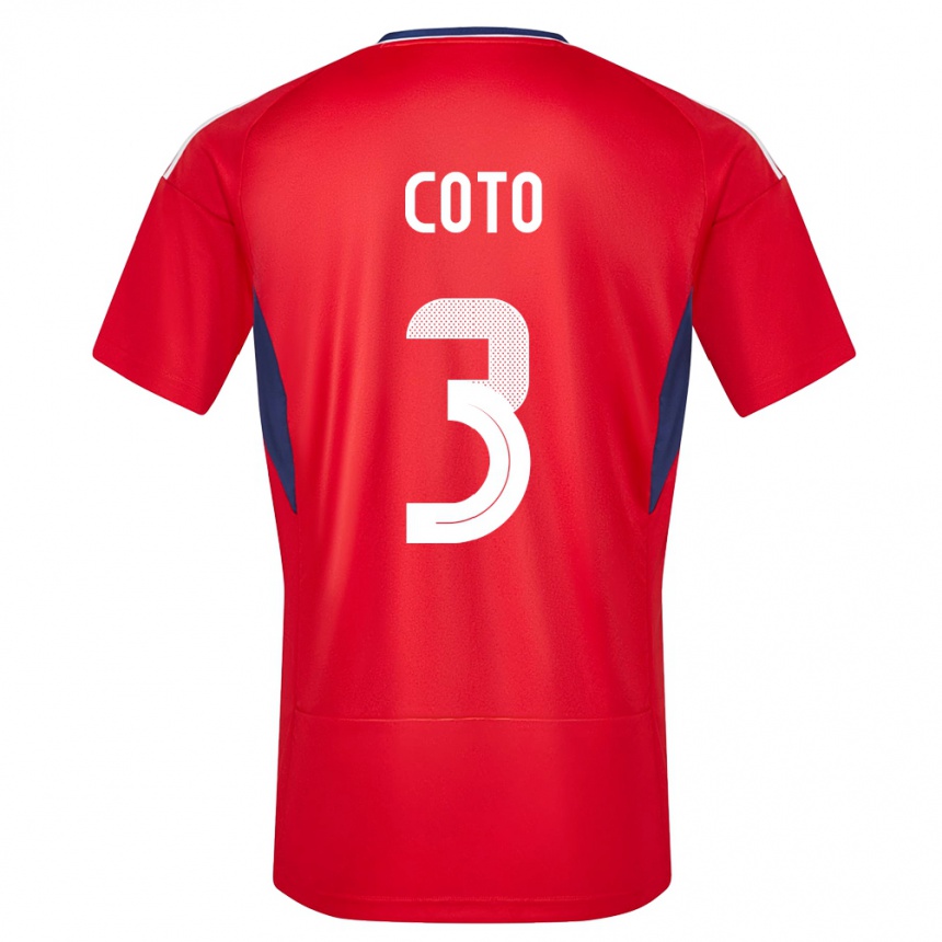 Niño Fútbol Camiseta Costa Rica Maria Coto #3 Rojo 1ª Equipación 24-26 Perú