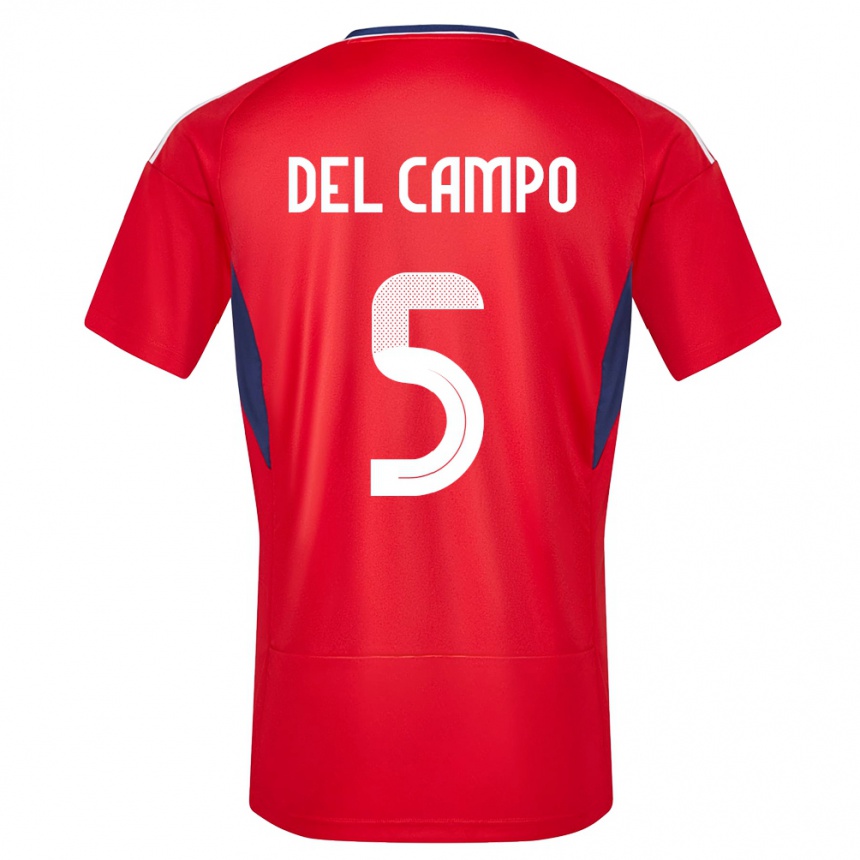 Niño Fútbol Camiseta Costa Rica Valeria Del Campo #5 Rojo 1ª Equipación 24-26 Perú