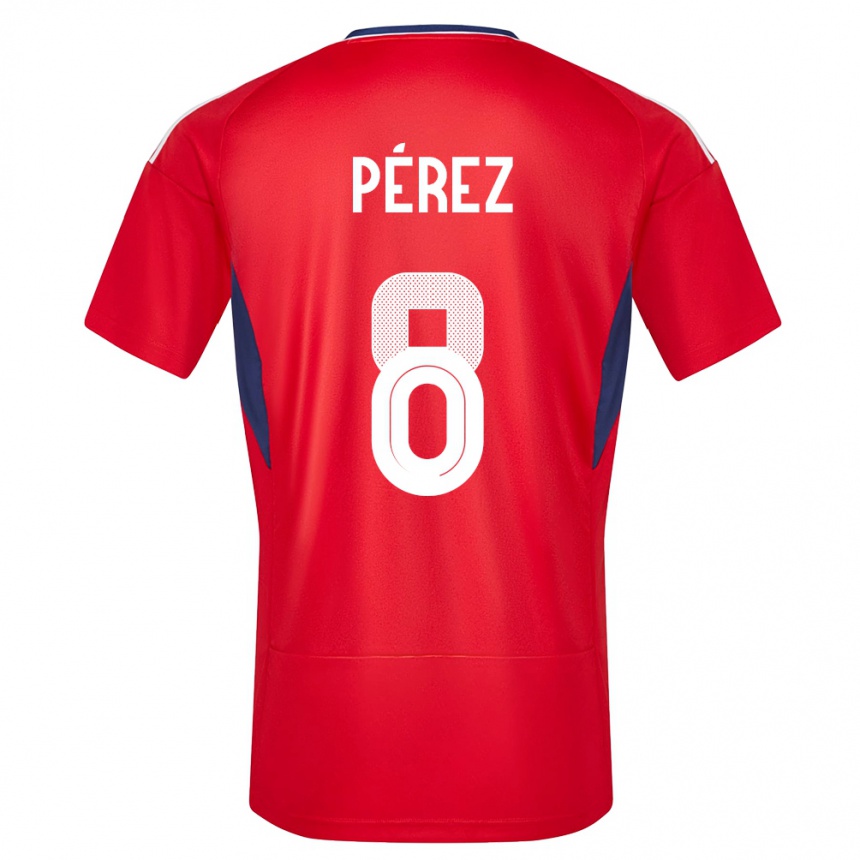 Niño Fútbol Camiseta Costa Rica Creichel Perez #8 Rojo 1ª Equipación 24-26 Perú