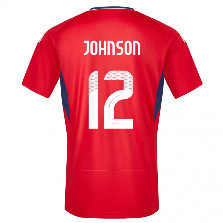 Niño Fútbol Camiseta Costa Rica Shawn Johnson #12 Rojo 1ª Equipación 24-26 Perú