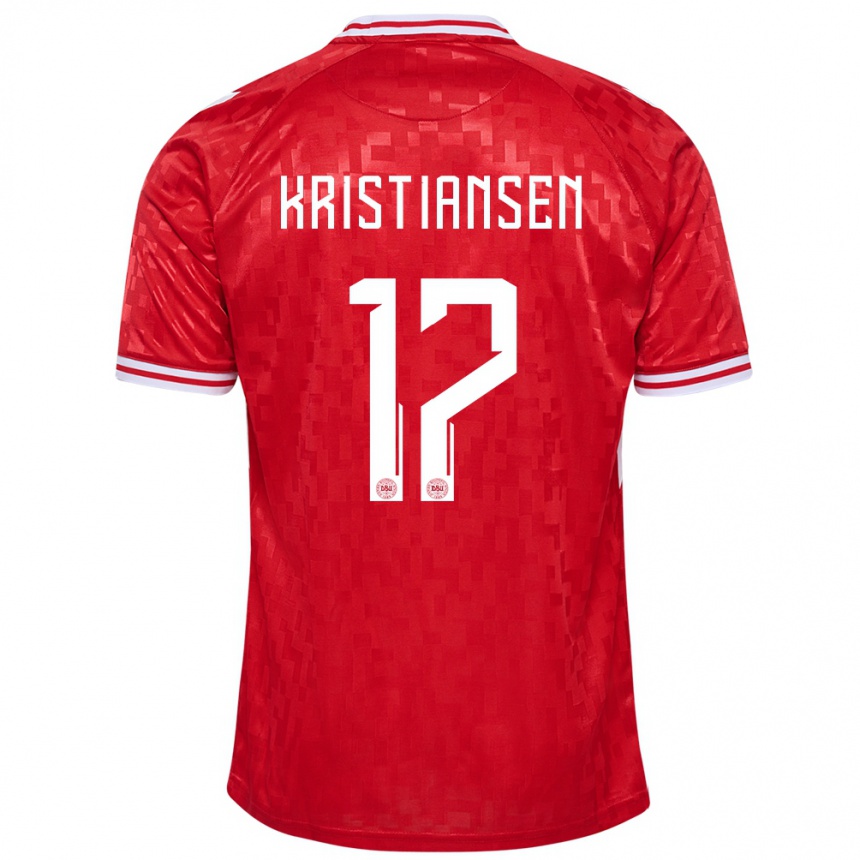 Niño Fútbol Camiseta Dinamarca Victor Kristiansen #17 Rojo 1ª Equipación 24-26 Perú