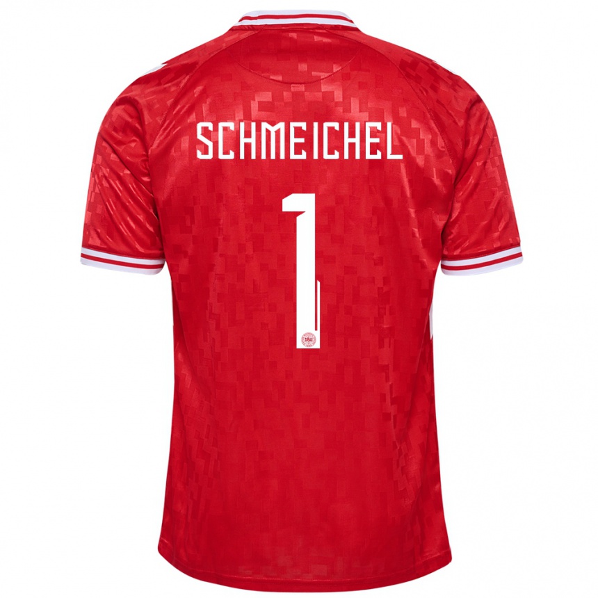 Niño Fútbol Camiseta Dinamarca Kasper Schmeichel #1 Rojo 1ª Equipación 24-26 Perú