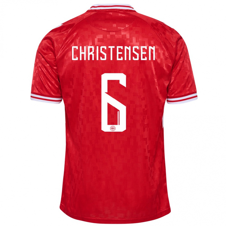 Niño Fútbol Camiseta Dinamarca Andreas Christensen #6 Rojo 1ª Equipación 24-26 Perú