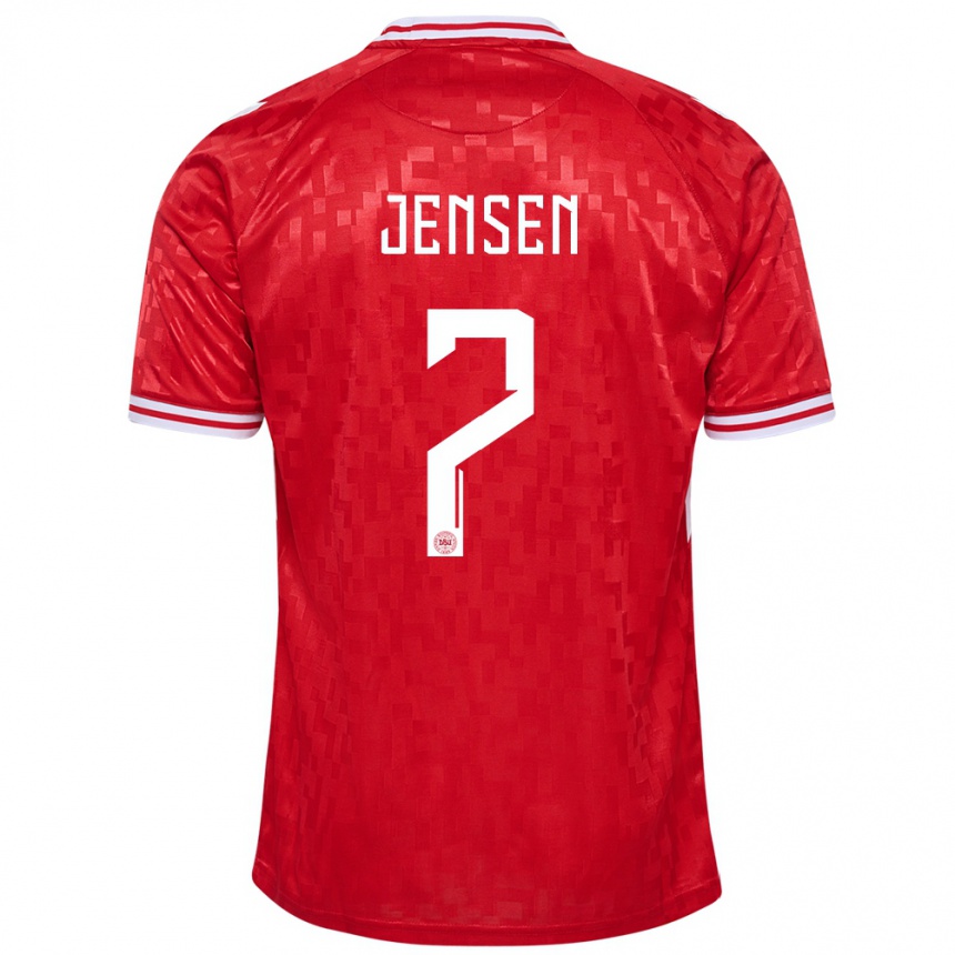 Niño Fútbol Camiseta Dinamarca Mathias Jensen #7 Rojo 1ª Equipación 24-26 Perú