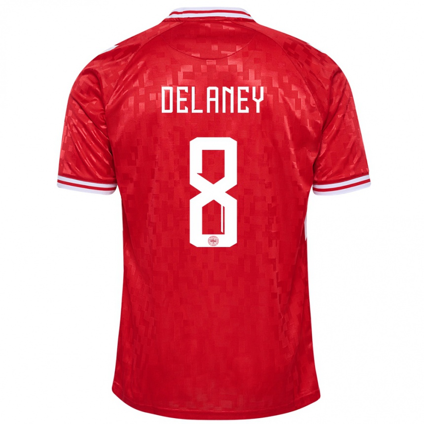 Niño Fútbol Camiseta Dinamarca Thomas Delaney #8 Rojo 1ª Equipación 24-26 Perú