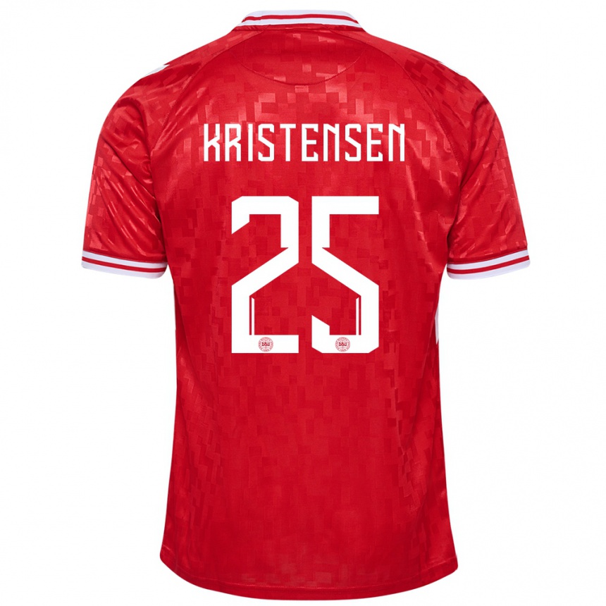 Niño Fútbol Camiseta Dinamarca Rasmus Kristensen #25 Rojo 1ª Equipación 24-26 Perú