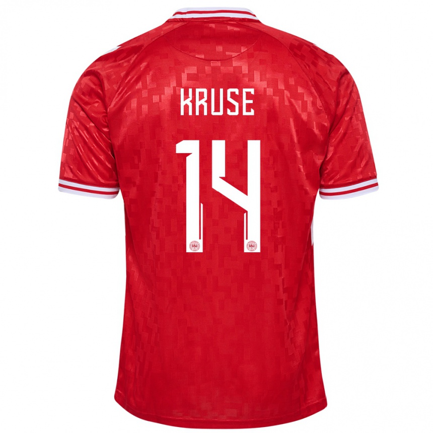 Niño Fútbol Camiseta Dinamarca David Kruse #14 Rojo 1ª Equipación 24-26 Perú