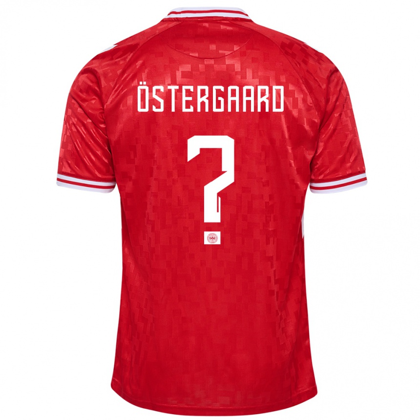 Niño Fútbol Camiseta Dinamarca Christian Östergaard #0 Rojo 1ª Equipación 24-26 Perú