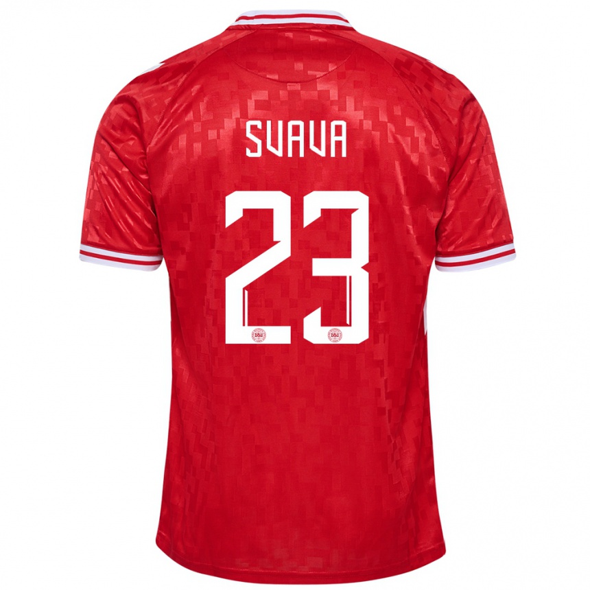 Niño Fútbol Camiseta Dinamarca Sofie Svava #23 Rojo 1ª Equipación 24-26 Perú