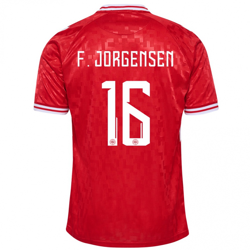 Niño Fútbol Camiseta Dinamarca Filip Jorgensen #16 Rojo 1ª Equipación 24-26 Perú