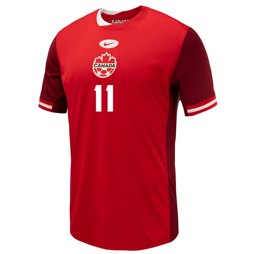 Niño Fútbol Camiseta Canadá Kamron Habibullah #11 Rojo 1ª Equipación 24-26 Perú