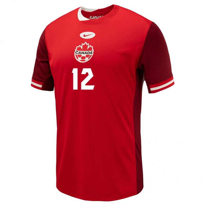 Niño Fútbol Camiseta Canadá Ike Ugbo #12 Rojo 1ª Equipación 24-26 Perú