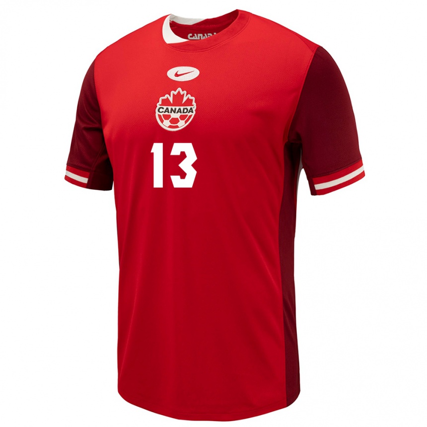 Niño Fútbol Camiseta Canadá Jayson Leutwiler #13 Rojo 1ª Equipación 24-26 Perú