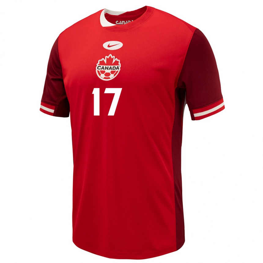 Niño Fútbol Camiseta Canadá Jesse Costa #17 Rojo 1ª Equipación 24-26 Perú